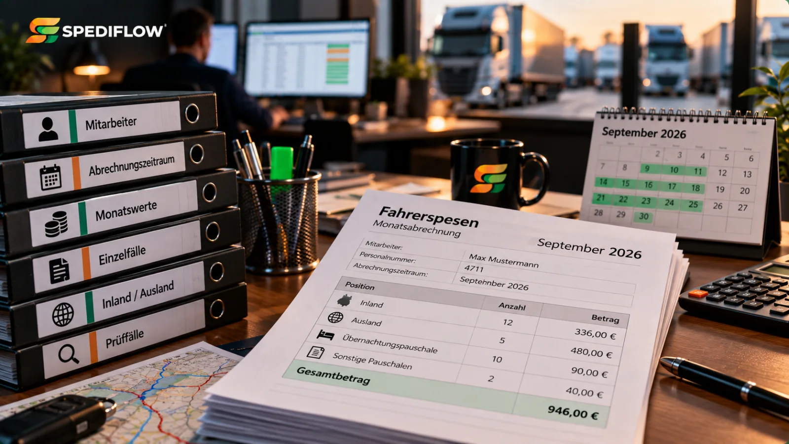 Aufbereitete Fahrerspesen werden je Mitarbeiter für die Lohnabrechnung zusammengeführt