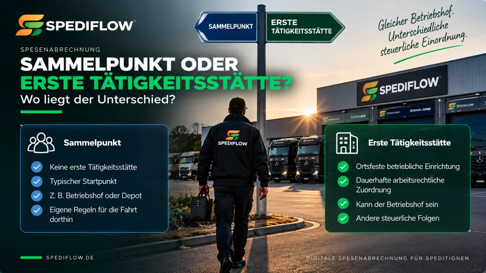 Sammelpunkt und erste Tätigkeitsstätte bei Lkw-Fahrern als unterschiedliche steuerliche Einordnung desselben Betriebshofs